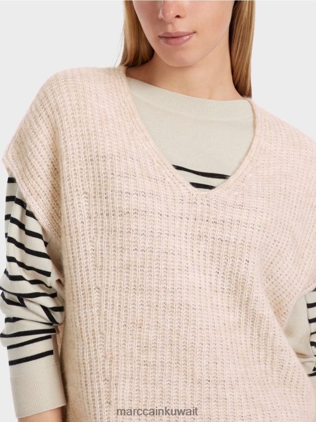 Marc Cain سلوفر صنع في ألمانيا 100% LVN0D61053 ملابس حليب اللوز