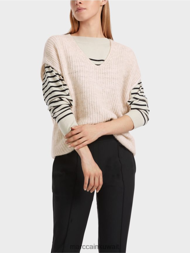 Marc Cain سلوفر صنع في ألمانيا 100% LVN0D61053 ملابس حليب اللوز