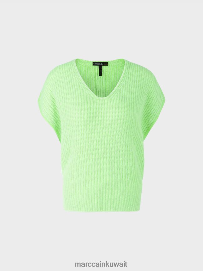 Marc Cain سلوفر صنع في ألمانيا 100% LVN0D61095 ملابس أخضر صادم مشرق