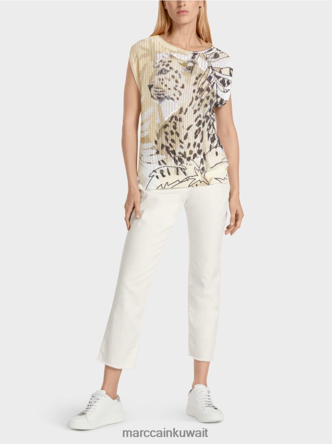 Marc Cain سترة 100% صنع في ألمانيا LVN0D61152 ملابس الرمال العميقة