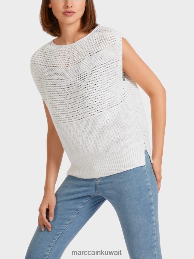 Marc Cain سلوفر 100% صنع في ألمانيا LVN0D61164 ملابس أبيض مصفر