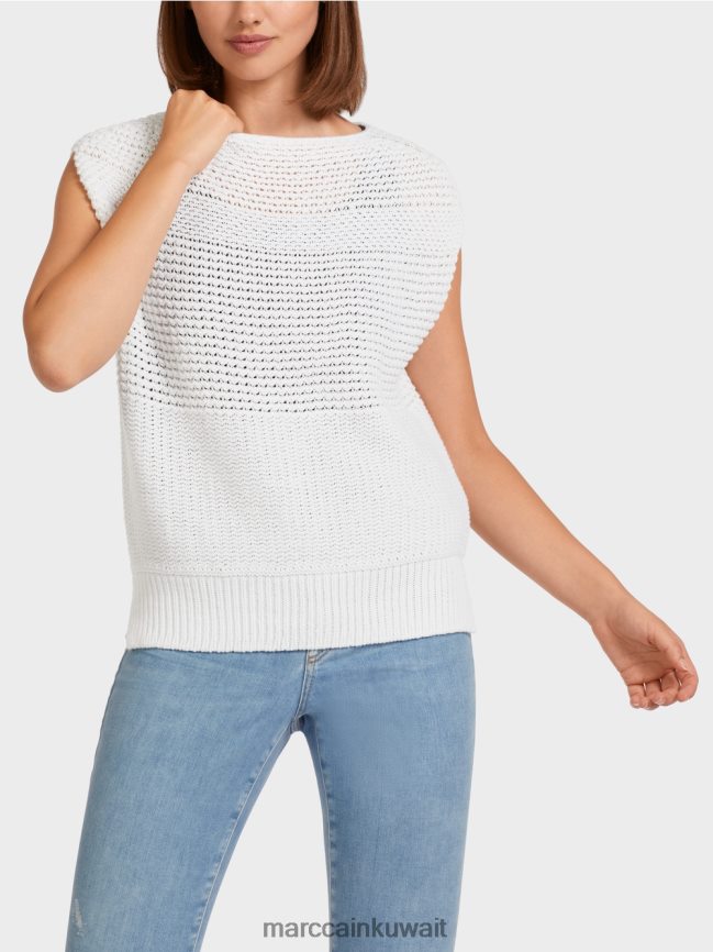 Marc Cain سلوفر 100% صنع في ألمانيا LVN0D61164 ملابس أبيض مصفر