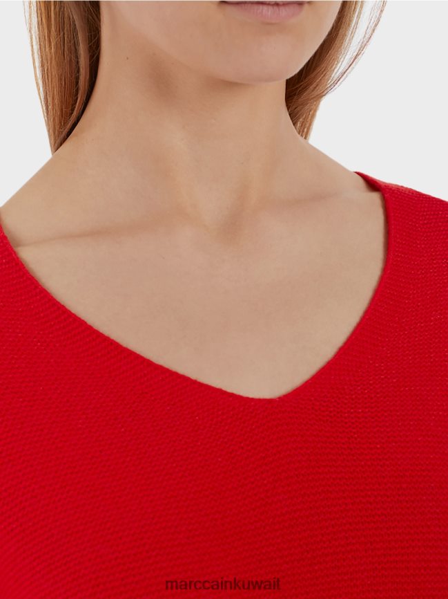 Marc Cain سترة 100% صنع في ألمانيا LVN0D61215 ملابس اللون القرمزي