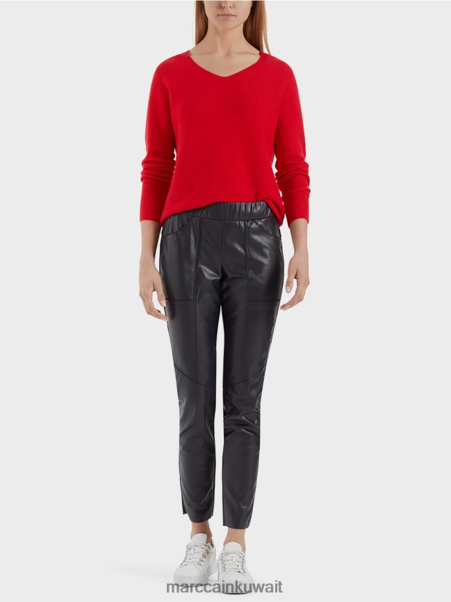 Marc Cain سترة 100% صنع في ألمانيا LVN0D61215 ملابس اللون القرمزي