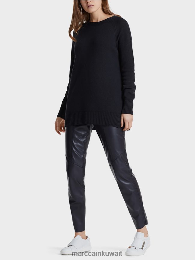 Marc Cain سترة 100% صنع في ألمانيا LVN0D61217 ملابس منتصف الليل الأزرق