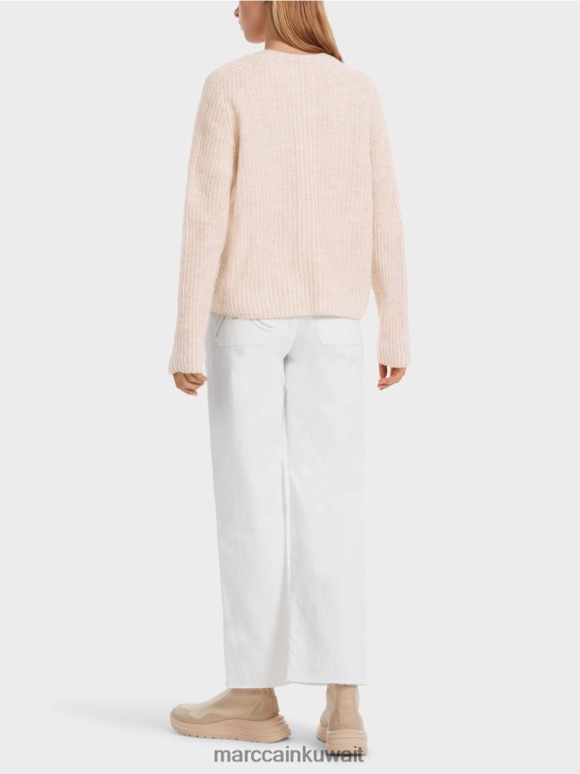 Marc Cain كارديجان 100% صنع في ألمانيا LVN0D6315 ملابس حليب اللوز