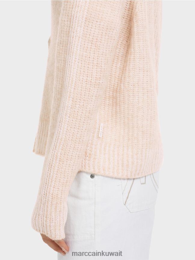 Marc Cain كارديجان 100% صنع في ألمانيا LVN0D6315 ملابس حليب اللوز