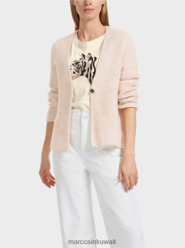 Marc Cain كارديجان 100% صنع في ألمانيا LVN0D6315 ملابس حليب اللوز