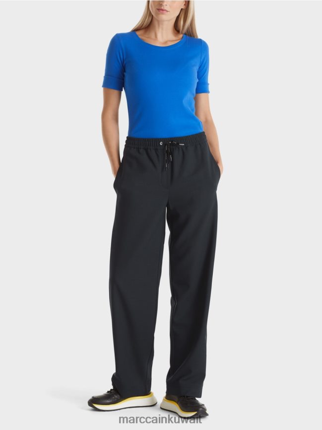 Marc Cain تيشيرت سادة بأكمام 3/4 LVN0D61233 ملابس الأزرق الملكي الساطع