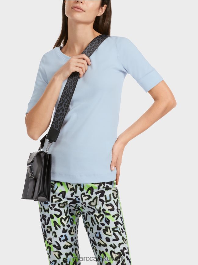 Marc Cain تيشيرت سادة بأكمام 3/4 LVN0D61305 ملابس مسحوق ناعم أزرق