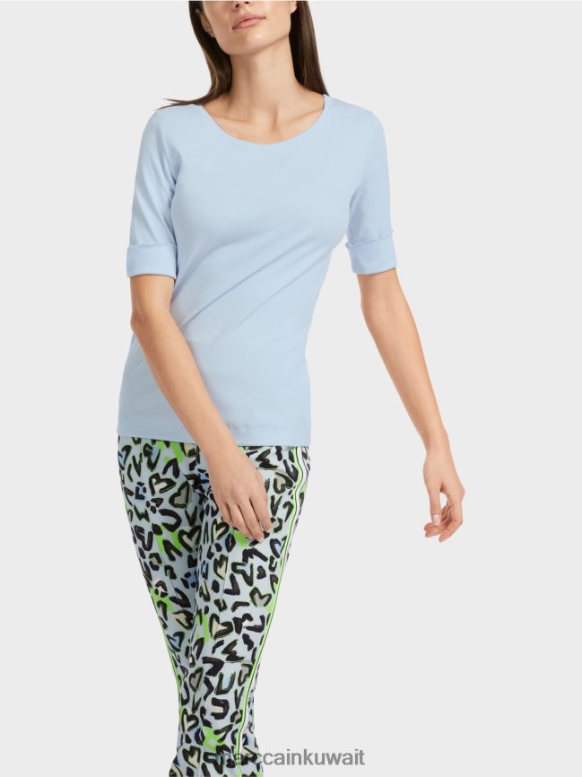 Marc Cain تيشيرت سادة بأكمام 3/4 LVN0D61305 ملابس مسحوق ناعم أزرق