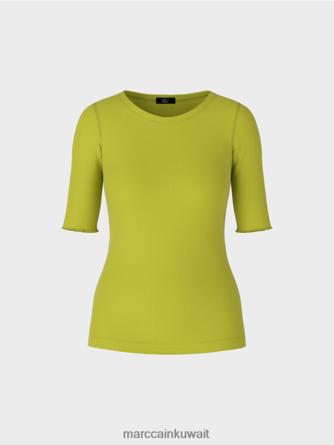 Marc Cain تيشيرت بأكمام 3/4 طول LVN0D61328 ملابس زيتون أخضر ساطع
