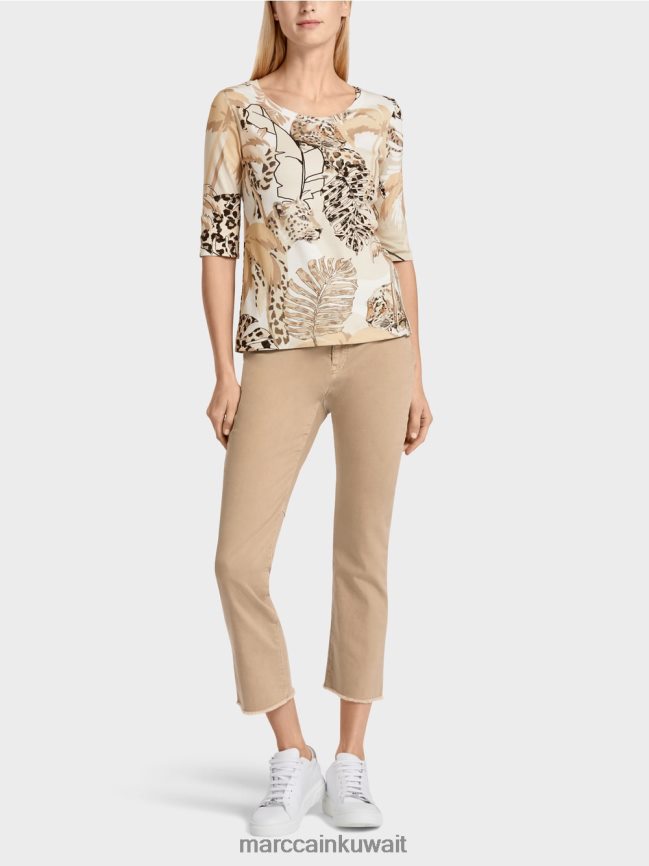 Marc Cain تيشيرت مطبوع بأكمام 3/4 LVN0D61392 ملابس الرمال العميقة