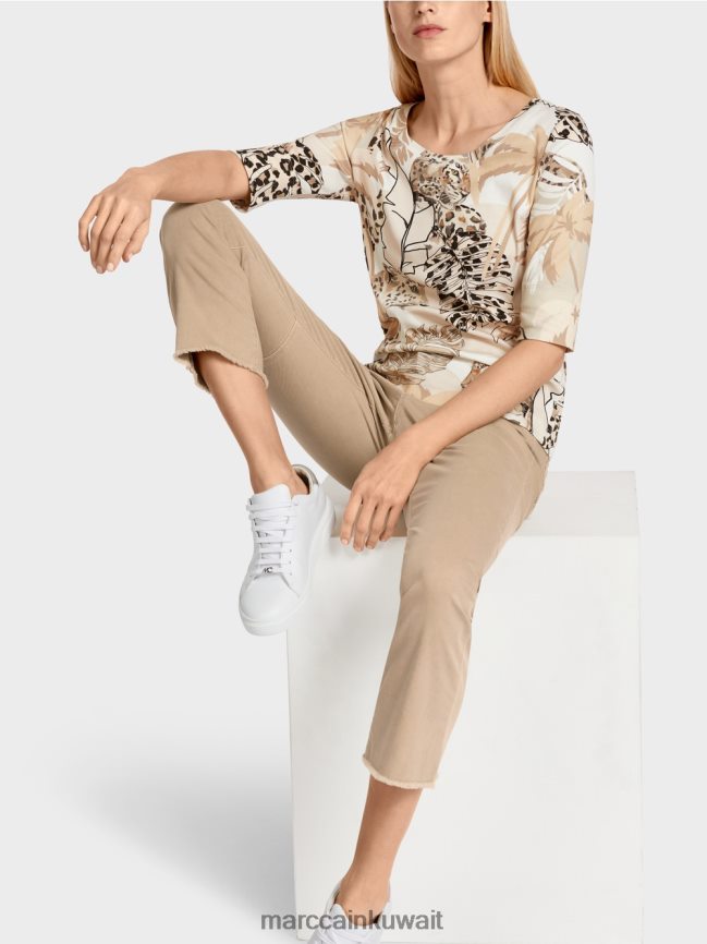 Marc Cain تيشيرت مطبوع بأكمام 3/4 LVN0D61392 ملابس الرمال العميقة