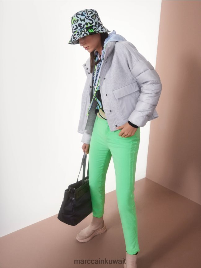 Marc Cain سترة خارجية مع عزل 3 متر LVN0D6258 ملابس الرمادي الفضي