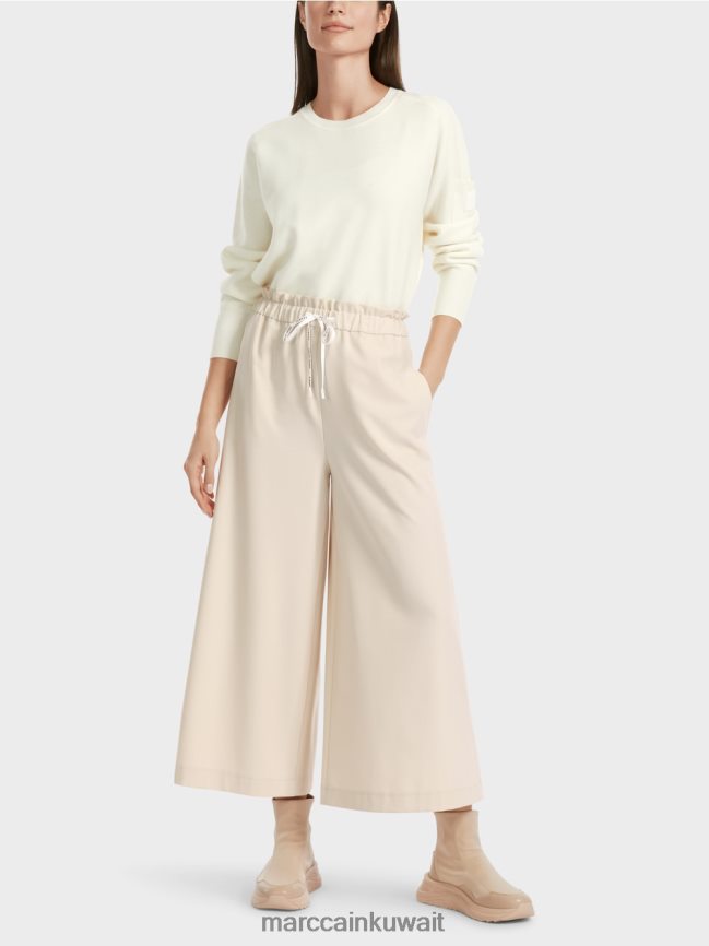 Marc Cain بنطال ويلمار واسع الساق 7/8 LVN0D6560 ملابس صخرة القمر الناعمة