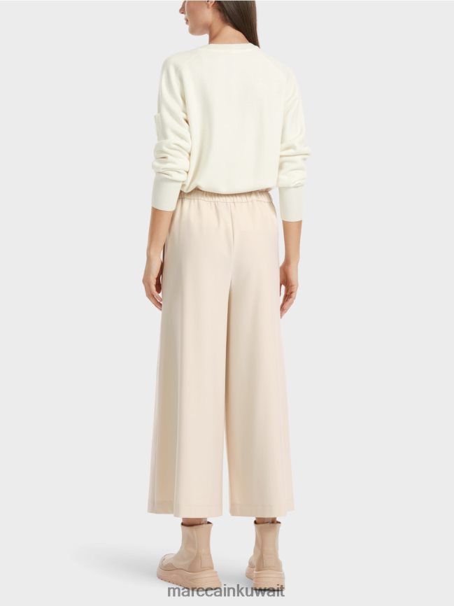 Marc Cain بنطال ويلمار واسع الساق 7/8 LVN0D6560 ملابس صخرة القمر الناعمة