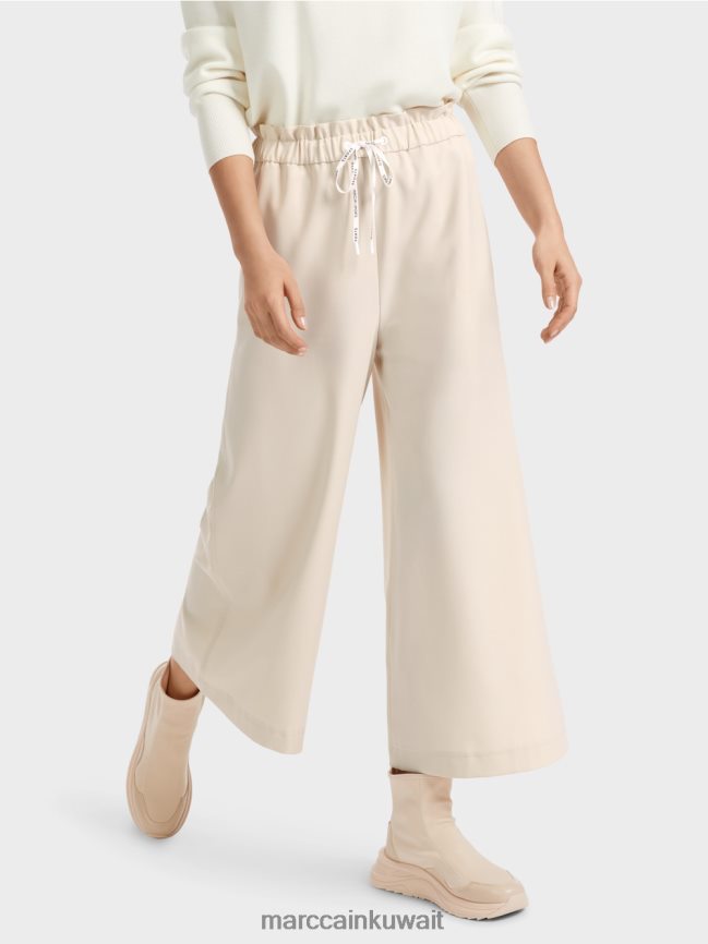 Marc Cain بنطال ويلمار واسع الساق 7/8 LVN0D6560 ملابس صخرة القمر الناعمة