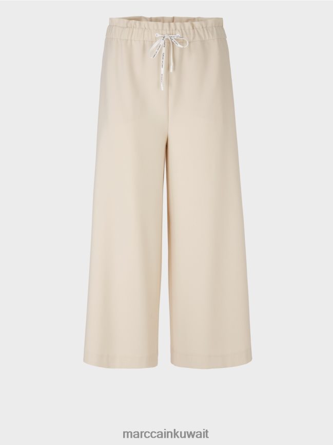 Marc Cain بنطال ويلمار واسع الساق 7/8 LVN0D6560 ملابس صخرة القمر الناعمة