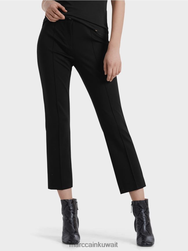 Marc Cain بنطلون 7/8 من الجيرسيه الناعم LVN0D6742 ملابس أسود