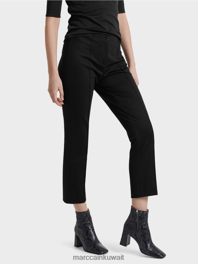 Marc Cain بنطلون 7/8 من الجيرسيه الناعم LVN0D6742 ملابس أسود