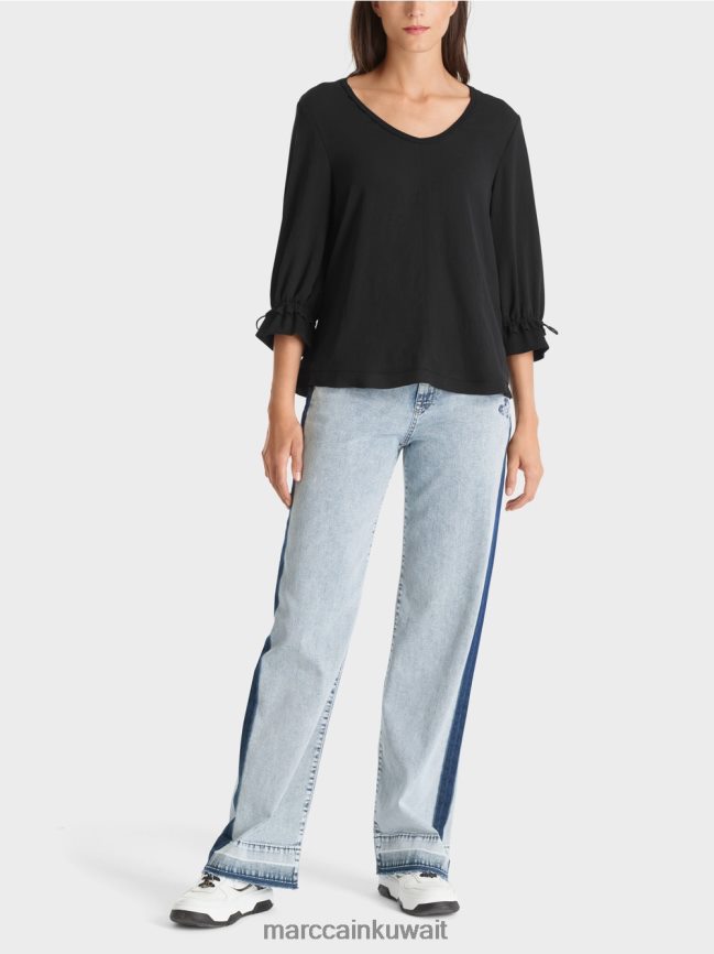 Marc Cain بلوزة على شكل حرف A LVN0D6871 ملابس أسود