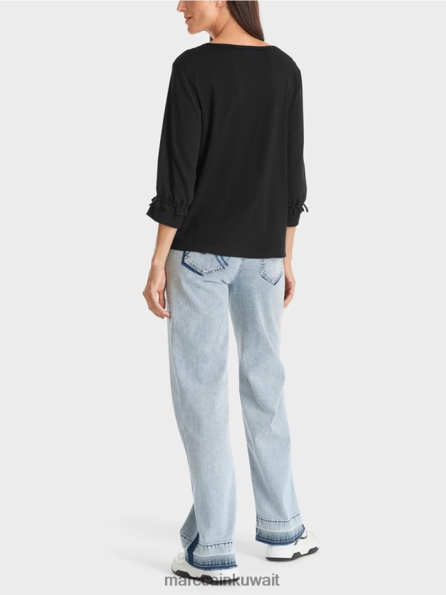 Marc Cain بلوزة على شكل حرف A LVN0D6871 ملابس أسود