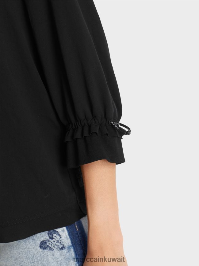 Marc Cain بلوزة على شكل حرف A LVN0D6871 ملابس أسود