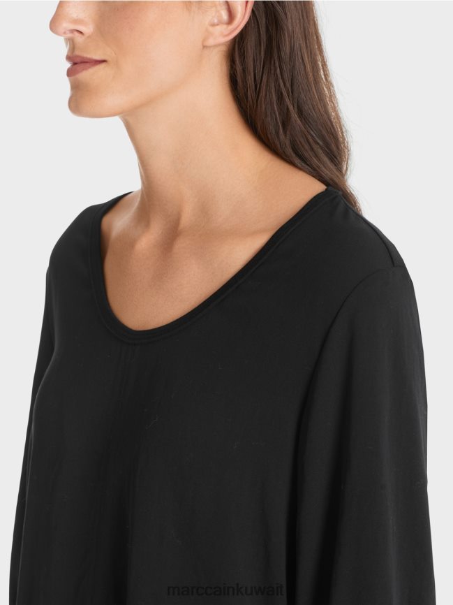 Marc Cain بلوزة على شكل حرف A LVN0D6871 ملابس أسود