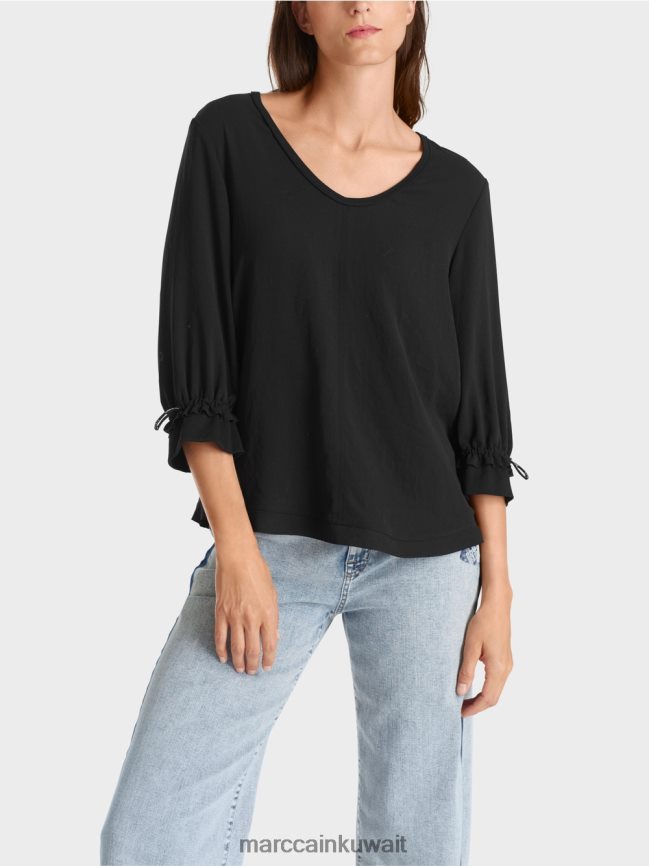 Marc Cain بلوزة على شكل حرف A LVN0D6871 ملابس أسود