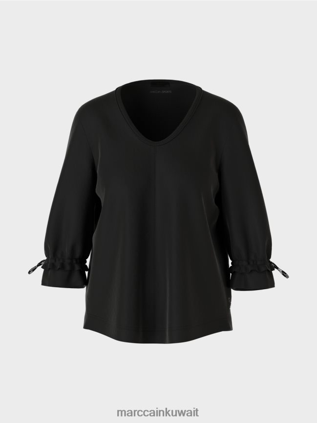 Marc Cain بلوزة على شكل حرف A LVN0D6871 ملابس أسود