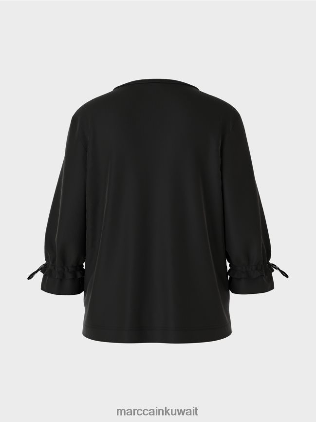 Marc Cain بلوزة على شكل حرف A LVN0D6871 ملابس أسود