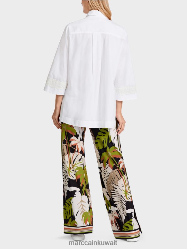 Marc Cain بلوزة على شكل حرف A LVN0D6952 ملابس أبيض