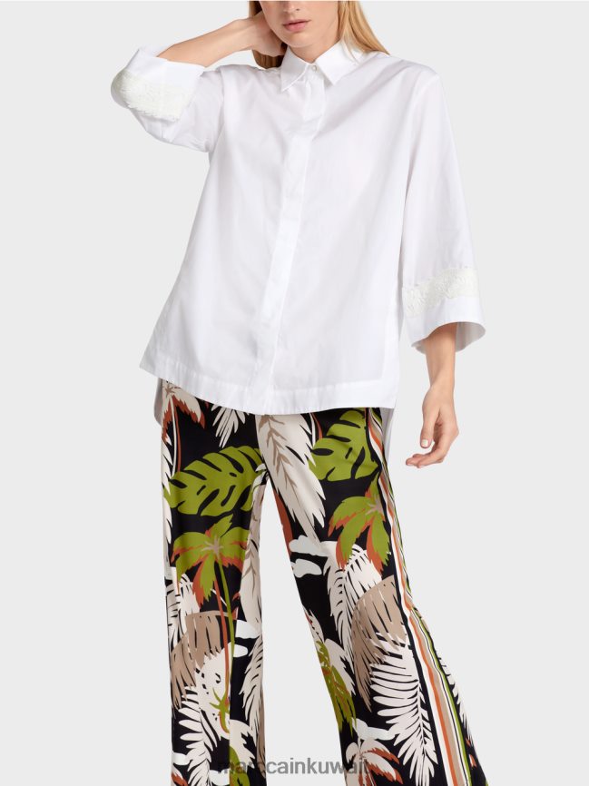 Marc Cain بلوزة على شكل حرف A LVN0D6952 ملابس أبيض