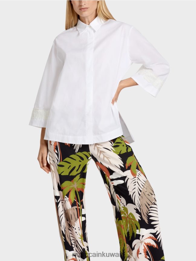 Marc Cain بلوزة على شكل حرف A LVN0D6952 ملابس أبيض