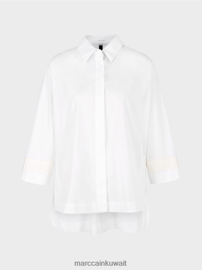 Marc Cain بلوزة على شكل حرف A LVN0D6952 ملابس أبيض