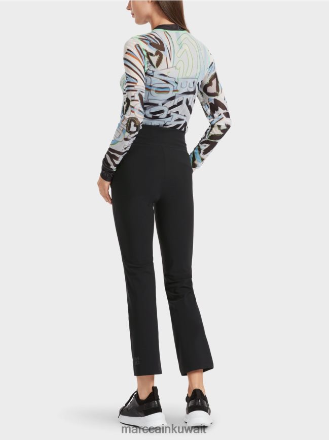 Marc Cain السراويل الضيقة Fengyi مع نير حزام الخصر LVN0D6564 ملابس أسود