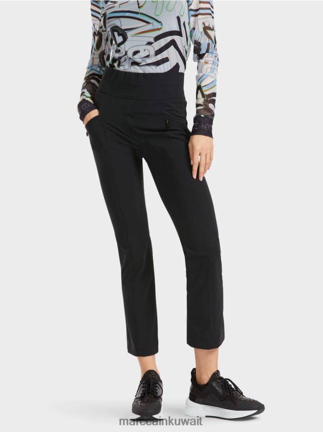 Marc Cain السراويل الضيقة Fengyi مع نير حزام الخصر LVN0D6564 ملابس أسود