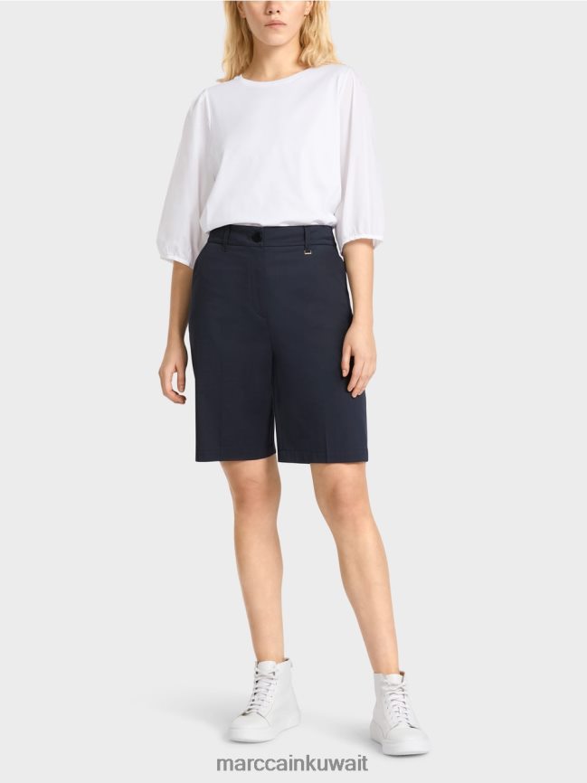 Marc Cain شورت Finike بمقاس أنثوي LVN0D6646 ملابس منتصف الليل الأزرق