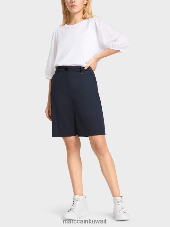 Marc Cain شورت Finike بمقاس أنثوي LVN0D6646 ملابس منتصف الليل الأزرق