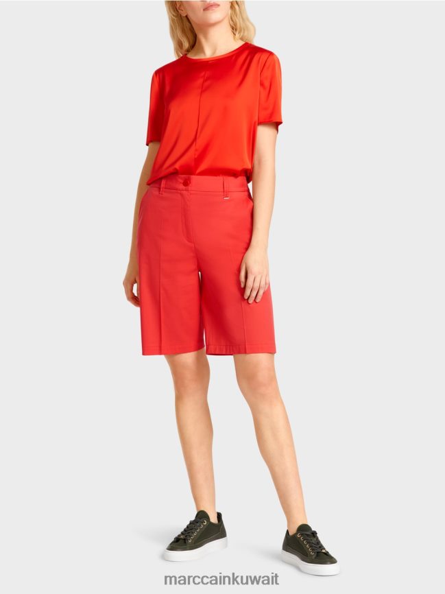 Marc Cain شورت Finike بمقاس أنثوي LVN0D6670 ملابس النار الحمراء