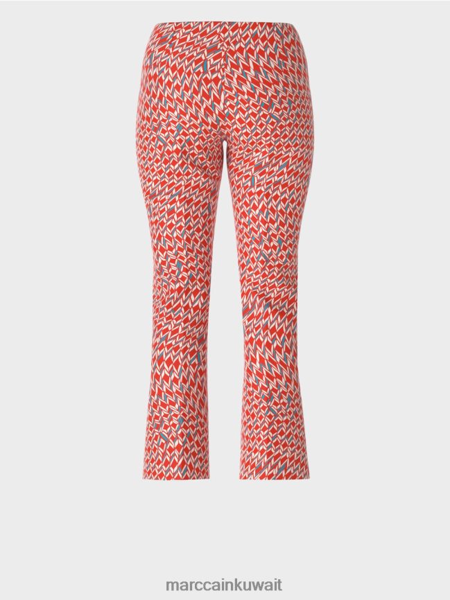 Marc Cain Frederica بنطال جيرسي بطبعة جرافيك LVN0D6678 ملابس النار الحمراء