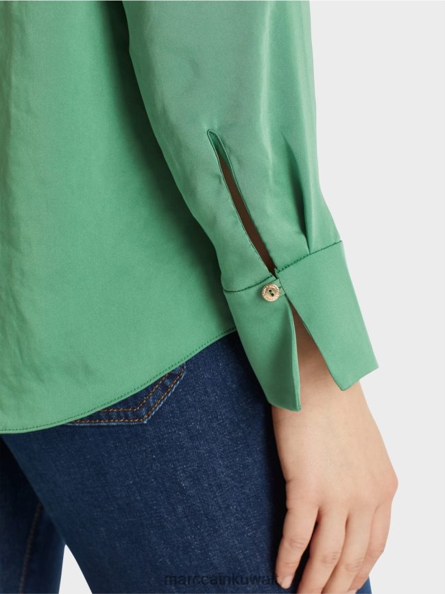 Marc Cain بلوزة بلون سادة LVN0D61003 ملابس طحلب أخضر