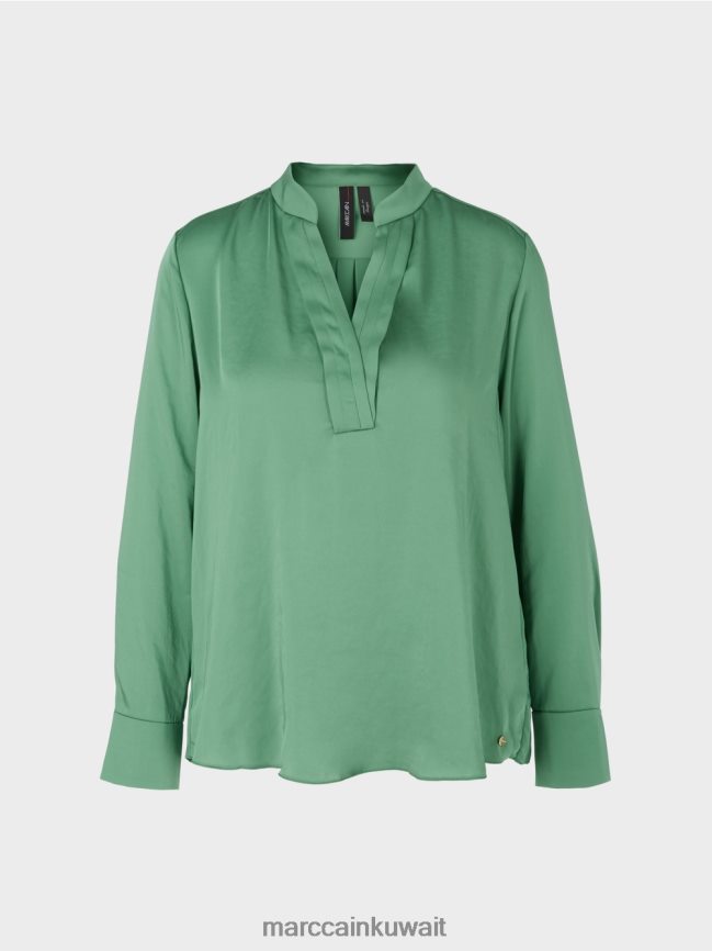 Marc Cain بلوزة بلون سادة LVN0D61003 ملابس طحلب أخضر