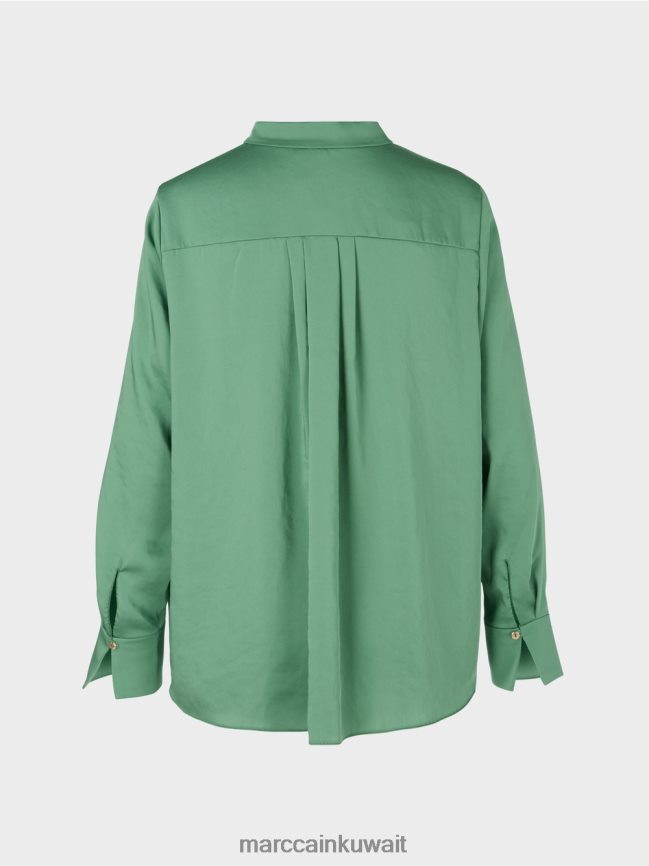 Marc Cain بلوزة بلون سادة LVN0D61003 ملابس طحلب أخضر
