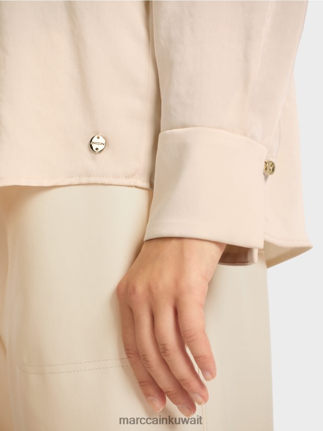 Marc Cain بلوزة بلون سادة LVN0D61004 ملابس كريمة