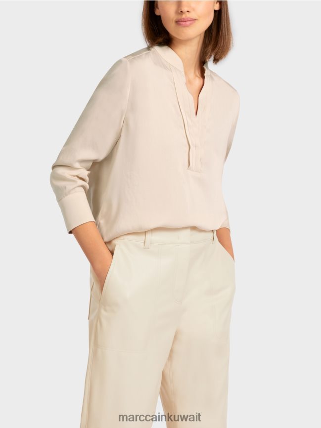 Marc Cain بلوزة بلون سادة LVN0D61004 ملابس كريمة