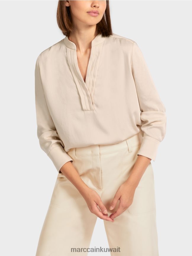 Marc Cain بلوزة بلون سادة LVN0D61004 ملابس كريمة