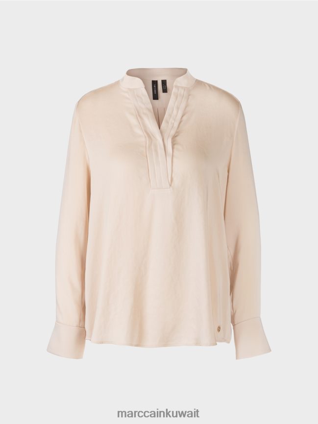 Marc Cain بلوزة بلون سادة LVN0D61004 ملابس كريمة