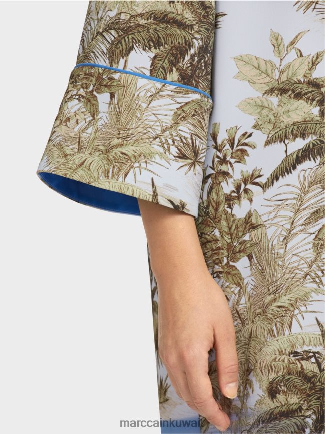 Marc Cain فستان قميص بطبعة على كامل التصميم LVN0D6100 ملابس مسحوق أزرق فاتح